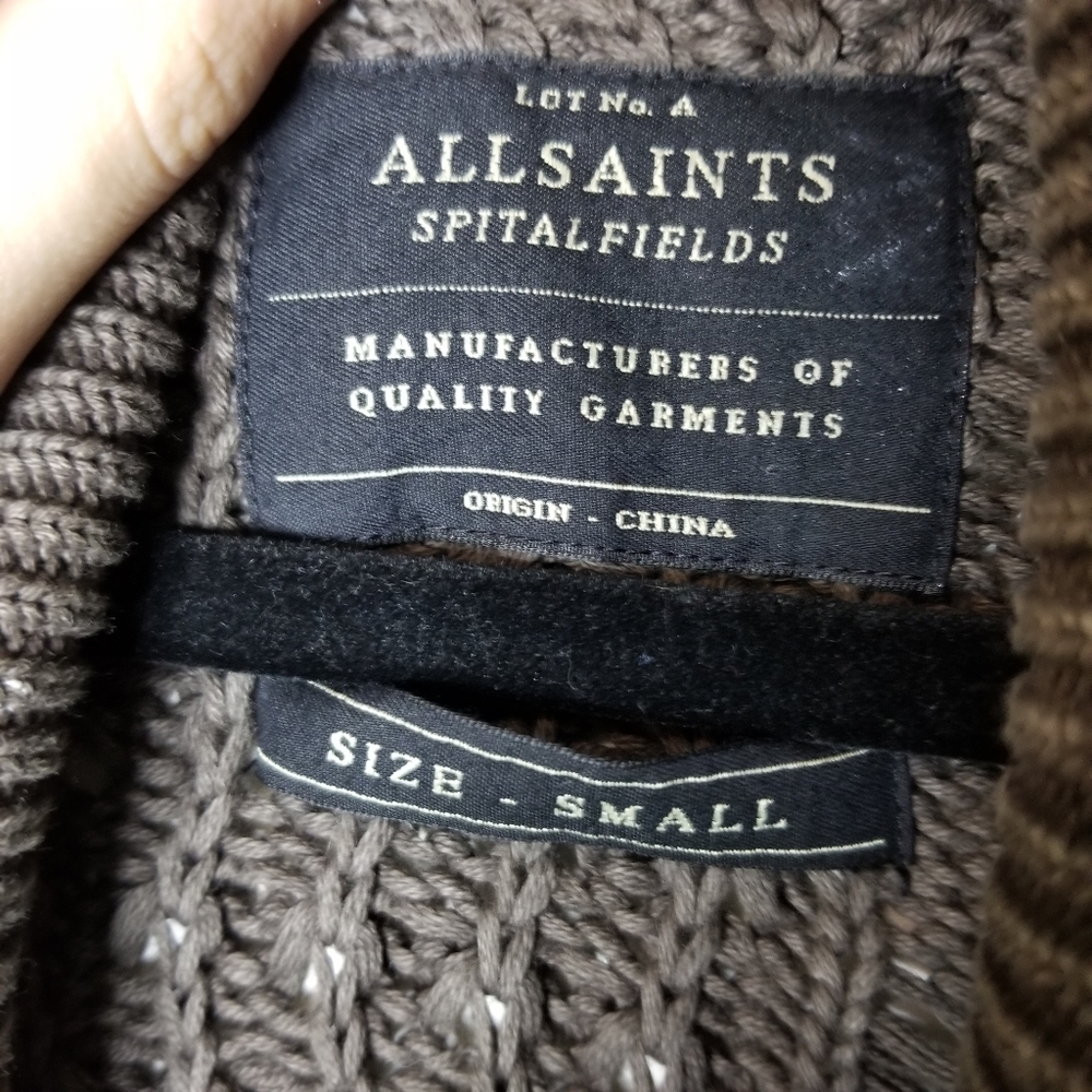 All Saints men's Whitby Cardigan sweater cableknit - Picture 8 of 8